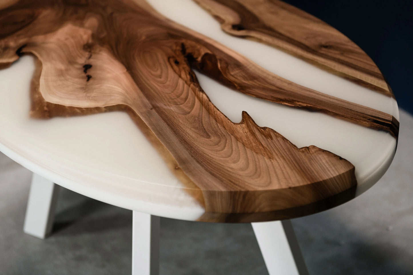 White epoxy resin table